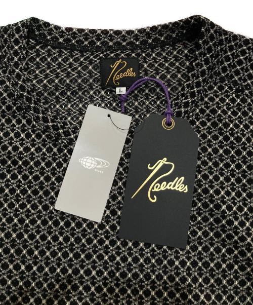 Needles（ニードルズ）Needles (ニードルズ) L/S U-Neck Tee - R/PE Russell　QV348 ブラック×ベージュ サイズ:L 未使用品の古着・服飾アイテム