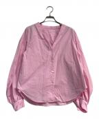 Nobleノーブル）の古着「ウォッシュドコットンボリュームスリーブシャツ 24SS　24050240105020」｜ピンク