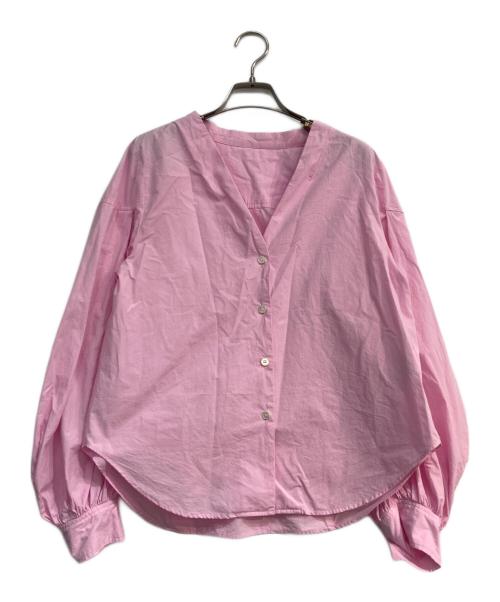 Noble（ノーブル）Noble (ノーブル) ウォッシュドコットンボリュームスリーブシャツ 	24SS　24050240105020 ピンク サイズ:Freeの古着・服飾アイテム