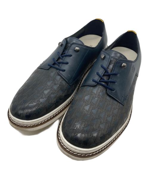 LANVIN en Bleu（ランバンオンブルー）LANVIN en Bleu (ランバンオンブルー) シグネチャーロゴ レザースニーカー ネイビー サイズ:SIZE24.5cmの古着・服飾アイテム