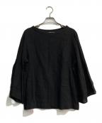 Whim Gazetteウィムガゼット）の古着「フレンチリネンティアードスリーブブラウス　WG18C0043180100」｜ブラック