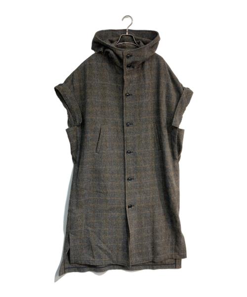 Y's（ワイズ）Y's (ワイズ) ツイードフレンチスリーブドレス ワンピース　22AW　YE-D17-108 ブラウン サイズ:1の古着・服飾アイテム