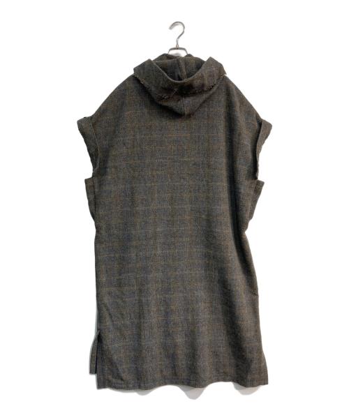 Y's（ワイズ）Y's (ワイズ) ツイードフレンチスリーブドレス ワンピース　22AW　YE-D17-108 ブラウン サイズ:1の古着・服飾アイテム