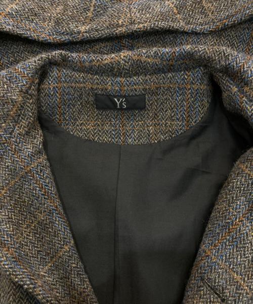 Y's（ワイズ）Y's (ワイズ) ツイードフレンチスリーブドレス ワンピース　22AW　YE-D17-108 ブラウン サイズ:1の古着・服飾アイテム