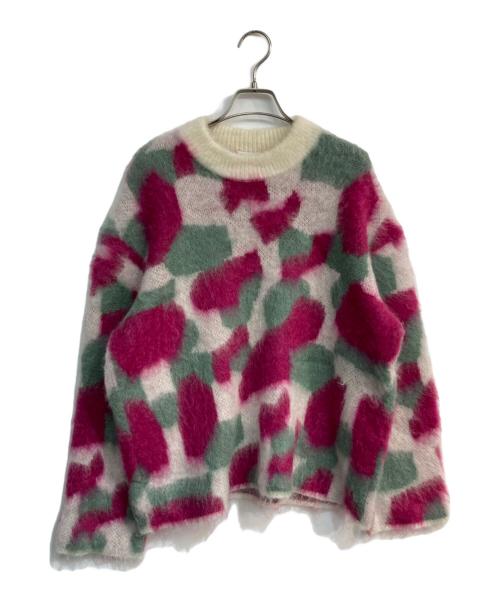 TELMA（テルマ）TELMA (テルマ) ニットプルオーバー　TLM33KK044 ピンク×グリーン サイズ:Freeの古着・服飾アイテム