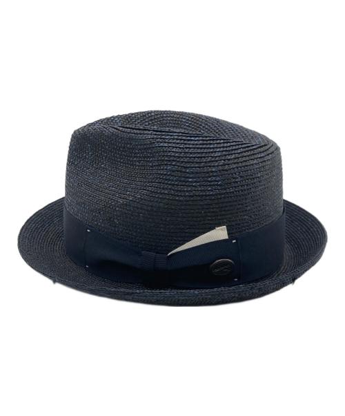 Borsalino18.57（ボルサリーノ18.57）Borsalino18.57 (ボルサリーノ18.57) 天然草中折れハット ネイビーの古着・服飾アイテム