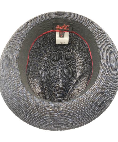 Borsalino18.57（ボルサリーノ18.57）Borsalino18.57 (ボルサリーノ18.57) 天然草中折れハット ネイビーの古着・服飾アイテム