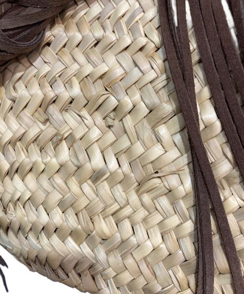 ATELIER AMBOISE（アトリエ アンボワーズ）ATELIER AMBOISE (アトリエ アンボワーズ) フリンジ付きカゴバッグ ベージュ×ブラウンの古着・服飾アイテム