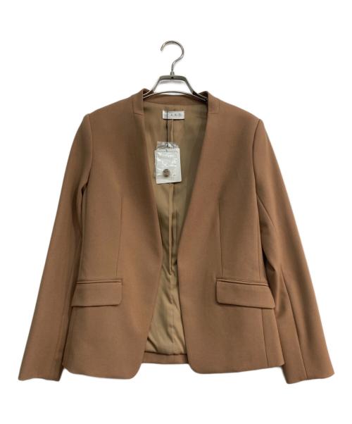 PLST（プラステ）PLST (プラステ) ノーカラージャケット　12-7404004 ブラウン サイズ:S 未使用品の古着・服飾アイテム