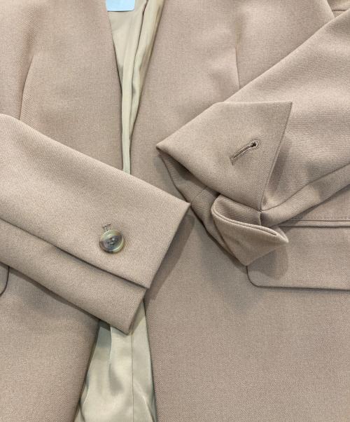 PLST（プラステ）PLST (プラステ) ノーカラージャケット　12-7404004 ブラウン サイズ:S 未使用品の古着・服飾アイテム