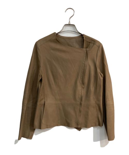 Aquascutum（アクアスキュータム）Aquascutum (アクアスキュータム) ライトレザージャケット 5009304042 ブラウン サイズ:8の古着・服飾アイテム