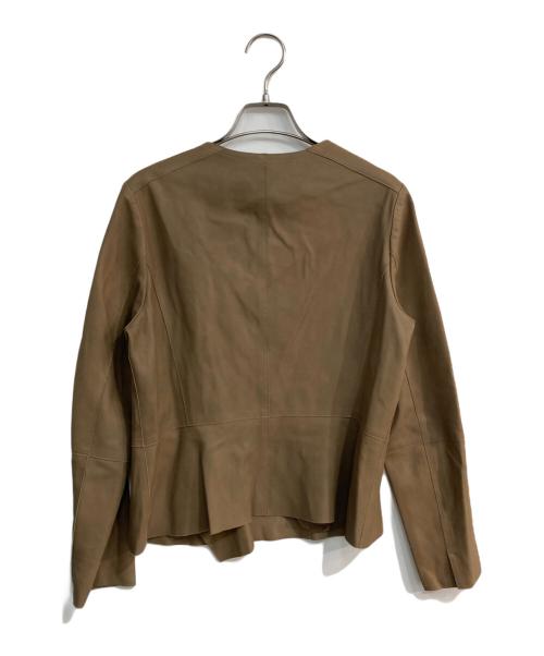 Aquascutum（アクアスキュータム）Aquascutum (アクアスキュータム) ライトレザージャケット 5009304042 ブラウン サイズ:8の古着・服飾アイテム