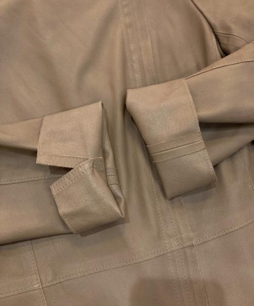 Aquascutum（アクアスキュータム）Aquascutum (アクアスキュータム) ライトレザージャケット 5009304042 ブラウン サイズ:8の古着・服飾アイテム