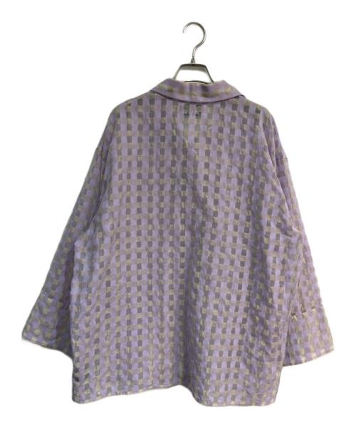 CABANA（カバナ）Cabana (カバナ) シアサッカーチェックシャツ　23SS-SH01-A パープル サイズ:36の古着・服飾アイテム