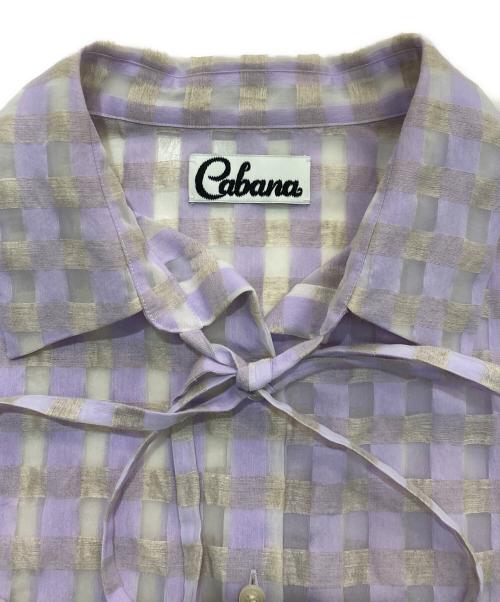 CABANA（カバナ）Cabana (カバナ) シアサッカーチェックシャツ　23SS-SH01-A パープル サイズ:36の古着・服飾アイテム