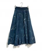 Pal'las Palaceパラスパレス）の古着「総柄スカート　PFSK-0447A」｜ネイビー