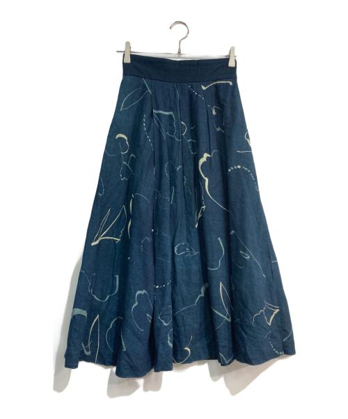 Pal'las Palace（パラスパレス）PAL'LAS PALACE (パラスパレス) 総柄スカート　PFSK-0447A ネイビー サイズ:2の古着・服飾アイテム