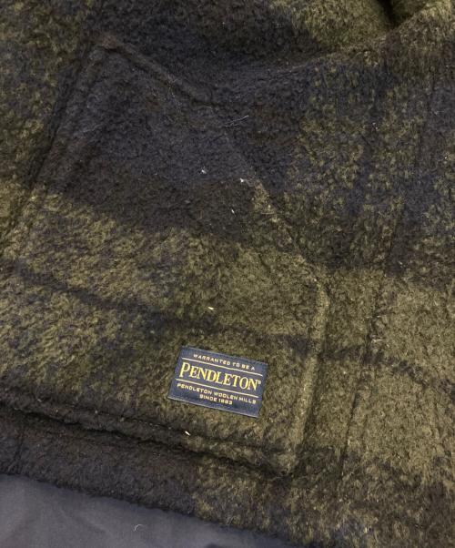 PENDLETON（ペンドルトン）PENDLETON (ペンドルトン) チェック柄コーチジャケット　1575-6206 グリーン×ネイビー サイズ:Lの古着・服飾アイテム