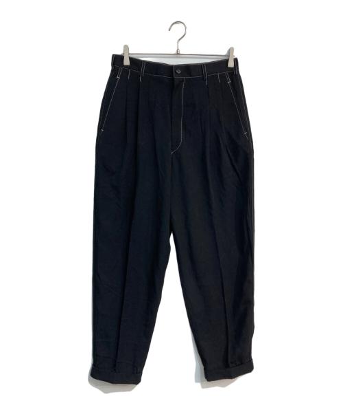 COMME des GARCONS HOMME PLUS（コムデギャルソンオムプリュス）COMME des GARCONS HOMME PLUS (コムデギャルソンオムプリュス) ステッチ2タックパンツ　AD1993　PP-10016L ブラック サイズ:Lの古着・服飾アイテム