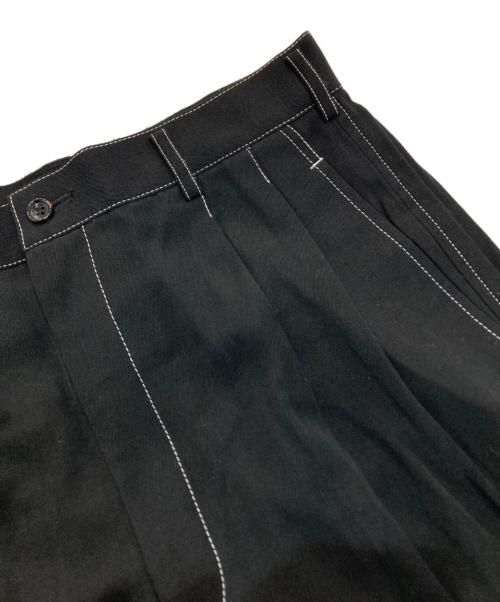 COMME des GARCONS HOMME PLUS（コムデギャルソンオムプリュス）COMME des GARCONS HOMME PLUS (コムデギャルソンオムプリュス) ステッチ2タックパンツ　AD1993　PP-10016L ブラック サイズ:Lの古着・服飾アイテム