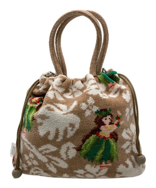 FEILER（フェイラー）FEILER (フェイラー) マナマナ 巾着ショルダーバッグ ベージュの古着・服飾アイテム