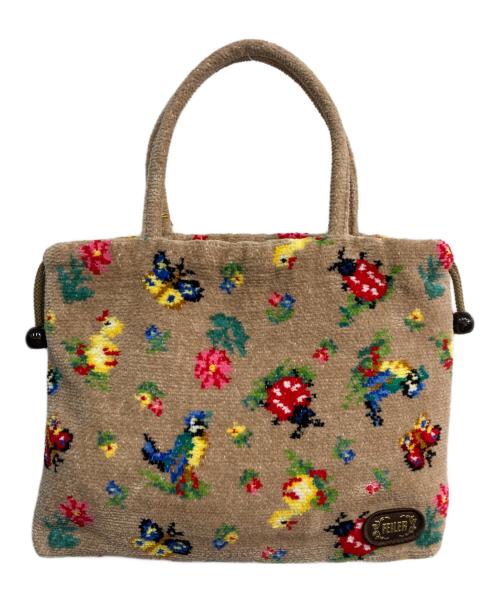 FEILER（フェイラー）FEILER (フェイラー) ハイジ 手付き巾着バッグ ベージュの古着・服飾アイテム