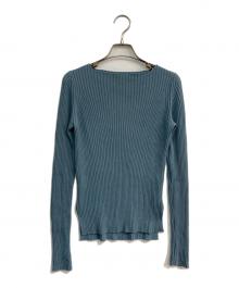 AURALEE（オーラリー）の古着「SUPER FINE WOOL WIDE RIB KNIT　17AW　A7AB01WR」｜ブルー