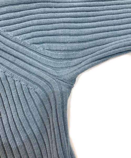 AURALEE（オーラリー）AURALEE (オーラリー) SUPER FINE WOOL WIDE RIB KNIT　17AW　A7AB01WR ブルーの古着・服飾アイテム