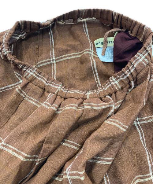 nagonstans（ナゴンスタンス）nagonstans (ナゴンスタンス) チェックバルーンパンツ　470ES631-2020 ブラウン サイズ:36の古着・服飾アイテム