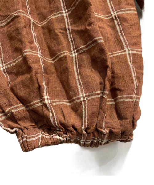 nagonstans（ナゴンスタンス）nagonstans (ナゴンスタンス) チェックバルーンパンツ　470ES631-2020 ブラウン サイズ:36の古着・服飾アイテム