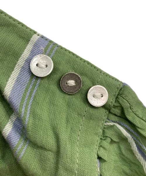 ne quittez pas（ヌキテパ）ne quittez pas (ヌキテパ) コットンボイルストライプバックツイストドレス　010432GA2 グリーン サイズ:Mの古着・服飾アイテム