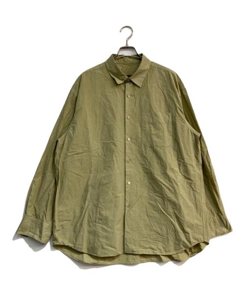 yokosakamoto（ヨウコサカモト）YOKOSAKAMOTO (ヨウコサカモト) REGULAR COLLAR SHIRT　25SS　YS-25SS-63 グリーン サイズ:Mの古着・服飾アイテム