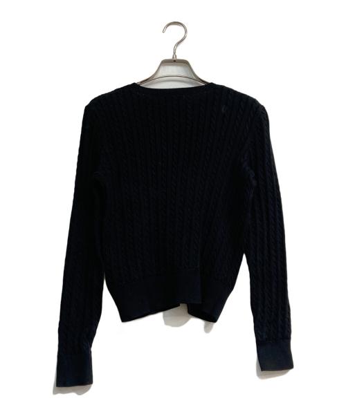 POLO RALPH LAUREN（ポロ・ラルフローレン）POLO RALPH LAUREN (ポロ・ラルフローレン) ケーブルニットカーディガン ブラック サイズ:Lの古着・服飾アイテム