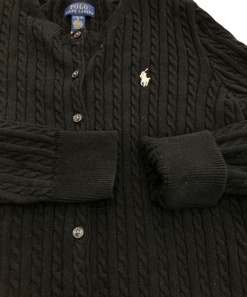 POLO RALPH LAUREN（ポロ・ラルフローレン）POLO RALPH LAUREN (ポロ・ラルフローレン) ケーブルニットカーディガン ブラック サイズ:Lの古着・服飾アイテム