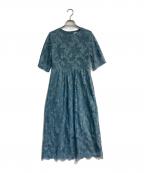 BEAUTY&YOUTHビューティーアンドユース）の古着「フラワーレースロングドレス　1626-162-3456」｜ブルー