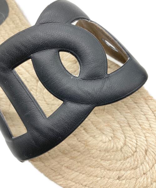 HERMES（エルメス）HERMES (エルメス) ファモサ エスパドリーユ サンダル ベージュ×ブラック サイズ:37の古着・服飾アイテム