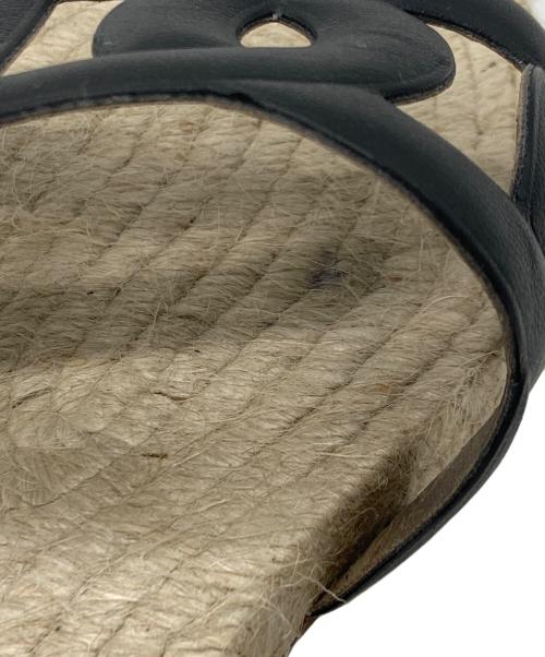 HERMES（エルメス）HERMES (エルメス) ファモサ エスパドリーユ サンダル ベージュ×ブラック サイズ:37の古着・服飾アイテム