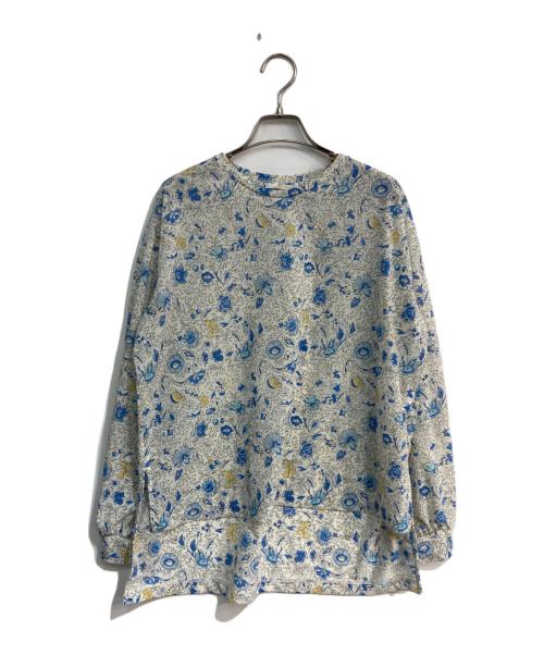 SOULEIADO（ソレイアード）SOULEIADO (ソレイアード) ポリエステルプリントチュニックブラウス　75-01-32-01003 ブルー×ホワイト サイズ:36の古着・服飾アイテム