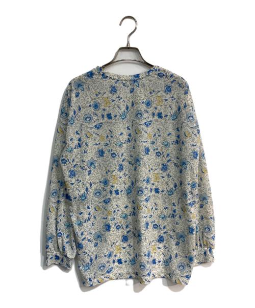 SOULEIADO（ソレイアード）SOULEIADO (ソレイアード) ポリエステルプリントチュニックブラウス　75-01-32-01003 ブルー×ホワイト サイズ:36の古着・服飾アイテム