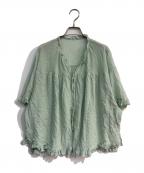 Snidelスナイデル）の古着「ボリュームフリルブラウス 25SS　SWFB252098」｜グリーン