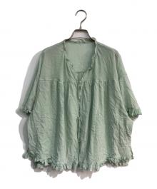 Snidel（スナイデル）の古着「ボリュームフリルブラウス 25SS　SWFB252098」｜グリーン