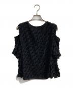 HCAEハイチシーエーイー）の古着「SHAGGY DESIGN TOP」｜ブラック