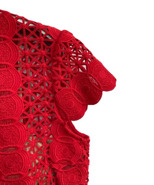 CATHERINE DEANE（キャサリンディーン）CATHERINE DEANE (キャサリンディーン) レースワンピース レッド サイズ:38の古着・服飾アイテム