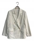 NOLLEY'Sノーリーズ）の古着「ウォッシャブル麻混ダブルジャケット」｜ホワイト