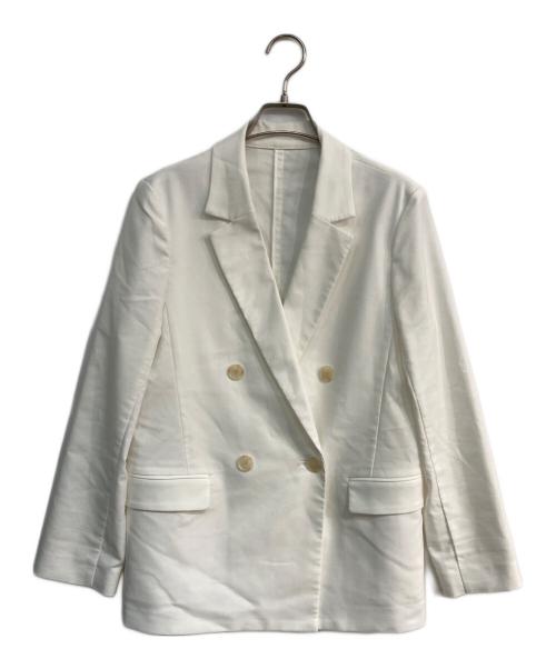 NOLLEY'S（ノーリーズ）NOLLEY'S (ノーリース) ウォッシャブル麻混ダブルジャケット ホワイト サイズ:38の古着・服飾アイテム