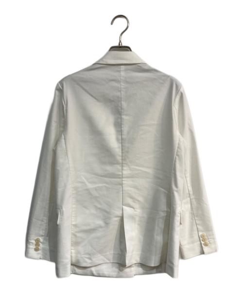 NOLLEY'S（ノーリーズ）NOLLEY'S (ノーリース) ウォッシャブル麻混ダブルジャケット ホワイト サイズ:38の古着・服飾アイテム