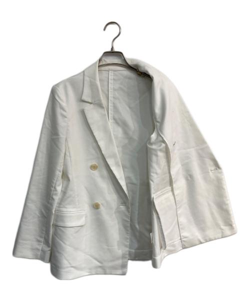 NOLLEY'S（ノーリーズ）NOLLEY'S (ノーリース) ウォッシャブル麻混ダブルジャケット ホワイト サイズ:38の古着・服飾アイテム