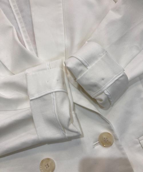 NOLLEY'S（ノーリーズ）NOLLEY'S (ノーリース) ウォッシャブル麻混ダブルジャケット ホワイト サイズ:38の古着・服飾アイテム