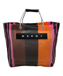 MARNI（マルニ）の古着「MARNI MARKET STRIPE BAG」｜ピンク×ブラック