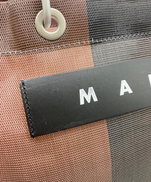 MARNI（マルニ）MARNI (マルニ) MARNI MARKET STRIPE BAG ピンク×ブラックの古着・服飾アイテム